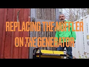 Replacing the muffler on the generator.