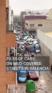 Overturned cars and debris lie on mud-covered streets in Valencia after the worst flash floods in decades. Tap the link in our bio to follow our coverage of the catastrophic floods in Spain 📲 #valencia #spain #spainfloods #paiporta #climatechange | RTÉ News