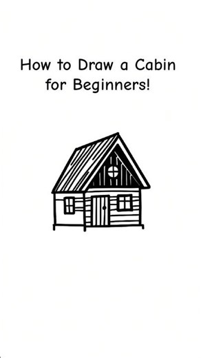 How to Draw a Cabin for Beginners! #easydrawing #hobbiesforfun #aestheticdrawing
