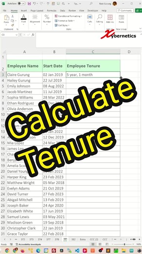 Calculate Employee Tenure in Excel: Simple Formula