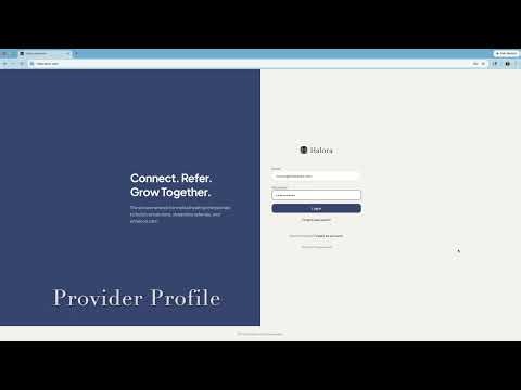Provider Profile Walkthrough on Halora