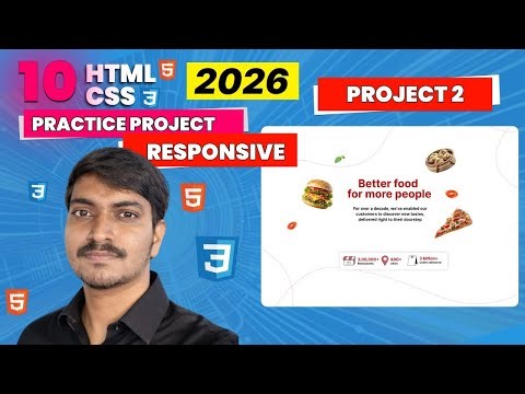 #2 – Food Banner Website Responsive | HTML CSS 10 Practice Projects Responsive Series | 2026