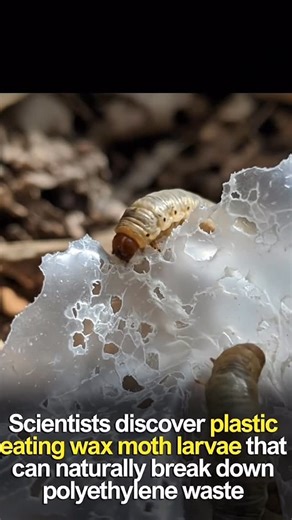 MathScience Academy on Instagram: "These Worms Eat Plastic 😲♻️ Plastic pollution is one of the biggest environmental problems on Earth 🌍 But did you know tiny insects may hold the key to a solution? Scientists have discovered that wax moth larvae 🐛 can naturally break down polyethylene plastic — one of the most common and hardest-to-degrade plastics used in bags and packaging. 🔬 How is this possible? These larvae produce special enzymes that can weaken and degrade plastic at a molecular leve