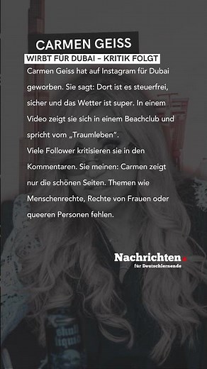 Nachrichten für Deutschlernende - Carmen Geiss wirbt für Dubai – Kritik folgt #dldh #nachrichten