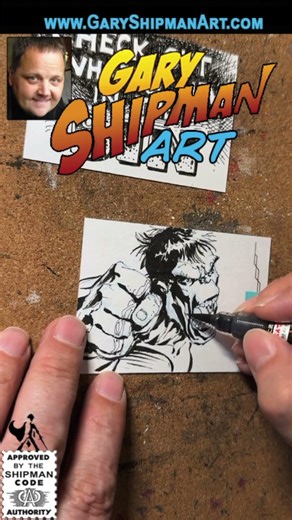 $372 Artist Gary Shipman Draws Hulk Topps Sketch Card #marvel #comic #art