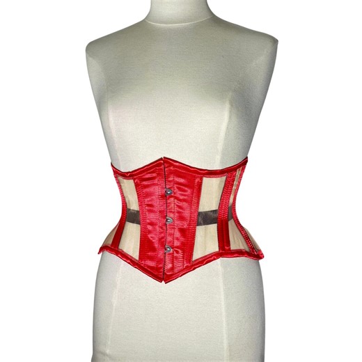 Red Steel Boned Underbust Corset – Gothic Victorian Waist Cincher - Etsy