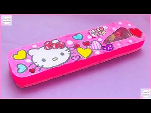 How to make Hello kitty paper pencil Box |School supplies | DIY paper pencil box idea / stationery
