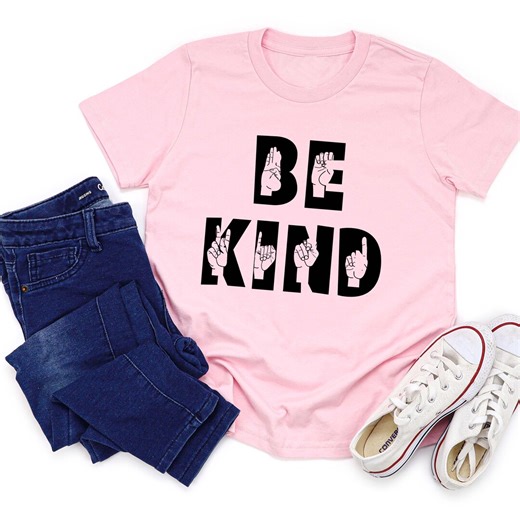 ASL Be Kind Pink Shirt Day T-shirt: Sign Language Stop Bullying Tee - Etsy