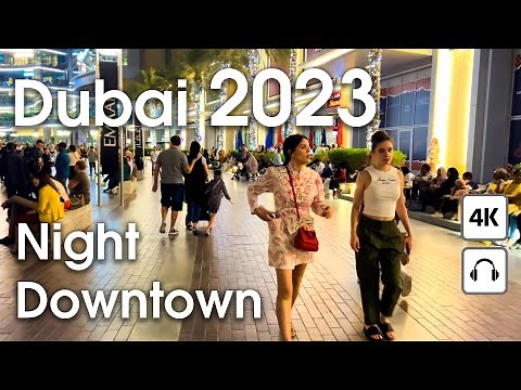 Dubai 🇦🇪 Burj Khalifa Night Downtown [ 4K ] Night Walking Tour