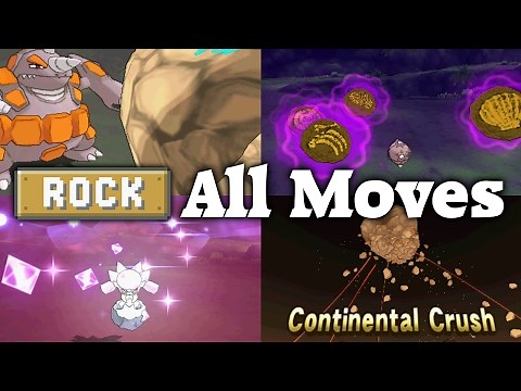 Pokémon Sun & Moon - All 18 Rock-type Moves