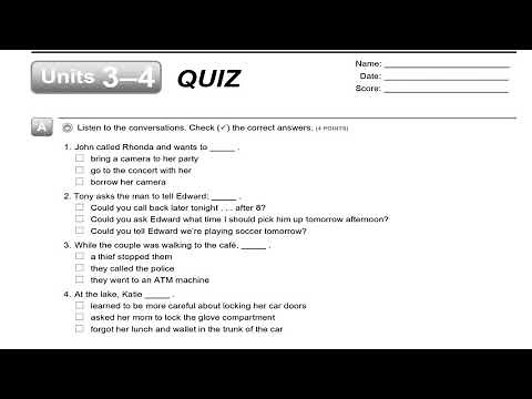 Units 3–4 QUIZ Listening (Interchange 4th Ed level 3) 4K
