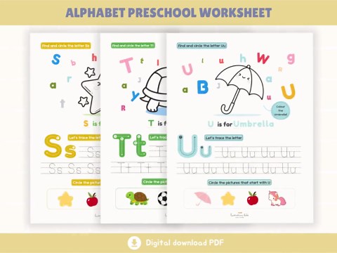 Alphabet Worksheets for Preschool | Letter Recognition and Tracing Activity | Printable Homeschool Learning - Etsy