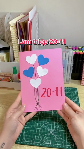 Hướng dẫn làm thiệp 20-11 đơn giản bằng giấy A4
