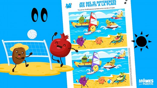 Jeu des 10 différences : un jeu d’observation fruité à la plage