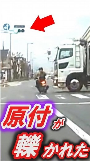 原付がトラックの「下敷き」に…
