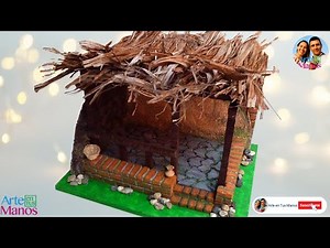 Pesebrera (stable) for Nativity, Birth or Crib, Step by step