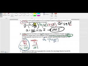 Physics Heat Transfer--Math Examples Q=mcT