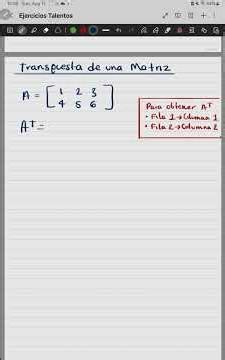 Matriz Transpuesta Ejemplo 1