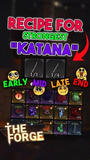 HOW TO MAKE STRONGEST KATANA FOR EACH PLAYER in The Forge!