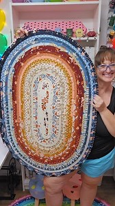 It's safe to assume... I like Jelly-Roll Rugs! 💖 Ok, I may be obsessed. 🤣 This wonderful Rug is headed to Ohio! Fabric: Folk Lore Jelly Roll by Fancy That Design House for Moda Fabrics United Notions Pattern: Jelly-Roll Rug by RJ Designs #sewing #jellyrollrug #modafabrics | Uniquely Mateo