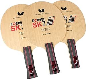 Butterfly Korbel SK7 Table Tennis Blade - 7-ply All-Wood Blade - Professional Butterfly Table Tennis Blade - Available in AN, FL, and ST Shakehand Handle Styles - Made in Japan