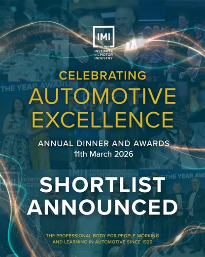 The IMI Annual Dinner and Awards 2026 shortlist is here! Our awards highlight the incredible talent within our sector, and those who have been shortlisted represent the very best in automotive. A huge congratulations to all of the finalists and a big thank you to everyone who nominated. Discover the full shortlist here: https://okt.to/rhu2FR. Winners will be announced live on stage at our flagship event at the InterContinental Hotel, Park Lane, London on 11th March 2025. To join us in celebratin