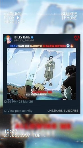 HAKU CAN EASILY SEE NARUTO IN SLOW MOTION🥶