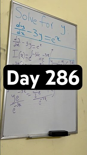 Day 286: Solving a differential equation using the integrating factor method #fyp #maths #calculus
