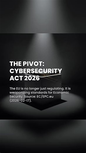 The EU just changed the game. 🚨 The European Commission and EPC.eu released a framework that redefines the Cybersecurity Act. The headline is simple: Cybersecurity is now synonymous with