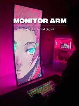 AOC AM406W MONITOR ARM WHITE Unboxing and installation Guide #aoc #monitorarm