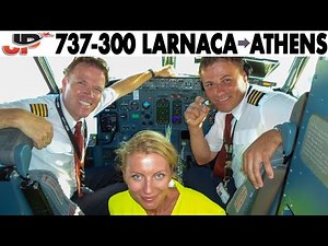 Piloting BOEING 737-300 Larnaca to Athens | Cockpit Views