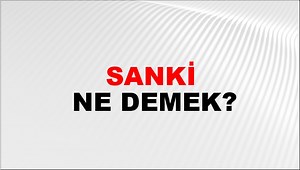 Sanki Ne Demek? Sanki Kelimesinin TDK Sözlük Anlamı Nedir? | NTV Haber