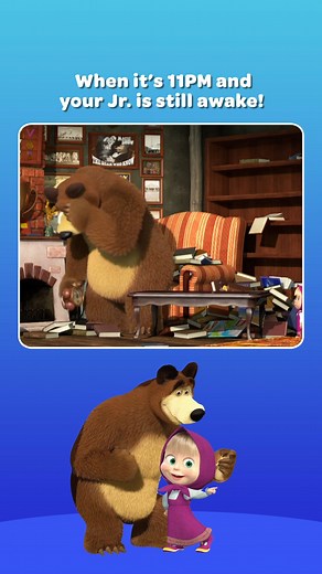 5.9K views · 40 reactions | Bedtime passed an hour ago! Watch ‘Masha And The Bear’, everyday at 12PM only on Nick Jr. #masha #mashaandthebear #nickjr #nickjrin | Nick Jr. India | Facebook