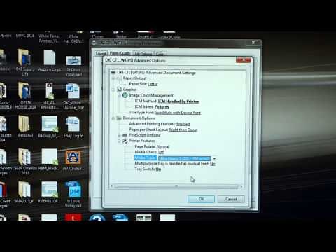 Oki White Toner Printers - C711WT - Printer Driver Settings -