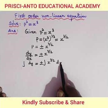 First order non linear equation///##Solving( p^2)=(x^3)///#1st order### Non-Linear equation///##