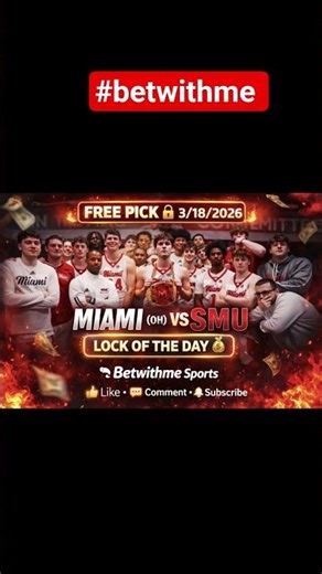 Miami OH vs SMU Free Pick 🔒 3/18/2026