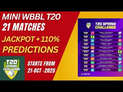 T20 Spring Challenge 2025 | Women’s Mini WBBL Predictions | Advance Predictions & Jackpot Reports 🔥