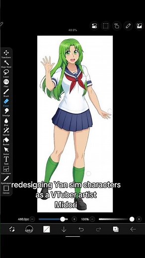 redesigning Yan sim characters based on my head canons Midori #redesign #yansim #yanderesimulator