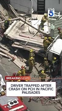 Driver trapped after crash on PCH in Pacific Palisades