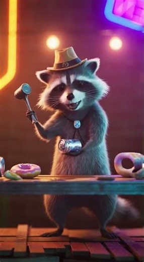 Fast-Talking Raccoon Auctioneer Sells Garbage Like It’s Gold 🦝💰 #trashpanda