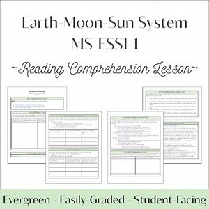Earth-Moon-Sun System Reading Comprehension Lesson | MS-ESS1-1 | Grades 6-8