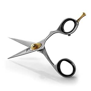 BRV MEN Professional Mustache & Beard Trimming Scissors - 5.5" | High Carbon Stainless Steel & Hammer Forged Mustache Scissors | Razor Sharp Facial Hair Trimming Shears (RIGHT HANDED - Silver)