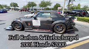 This 2001 Honda S2000 was almost 100% Carbon Fiber, turbocharged and so very Awesome! Filmed at The Honda Meet in Orlando Florida. Covered in Mugen & J's Racing parts, Spoon engine internals with a Greedy Turbocharger built by LHT in Florida. Owned by a Martin who is a huge Honda enthusiast. Thanks for watching. #Honda #HondaS2000 #S2000 #Carbonfiber | HondaPro Jason