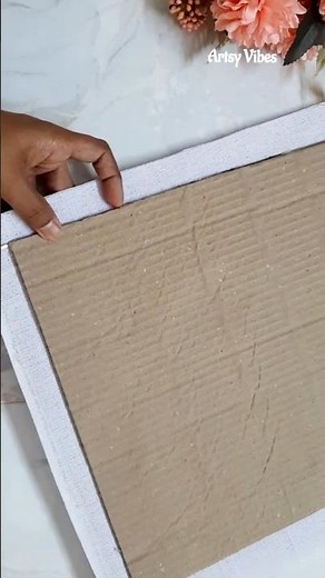 DIY Canvas from Cardboard 🎨| Best Out of Waste #shorts #cardboardcraft #canvasart ‪@TheArtsyVibes‬