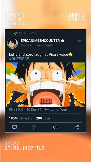 luffy and Zoro laugh at Pica's voice #onepiece