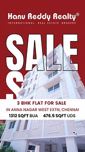 Flat for Sale at Anna Nagar West Extn, Chennai Land Area (UDS): 476.5 sq.ft | Built-up Area: 1,312 sq.ft Type: 3 BHK Flat | Brand New | East Facing | Stilt 5 Floors Floor: 1st Floor | Balcony: 1 | Car Park: 1 Covered Bedrooms: 3 | Bathrooms: 3 | Lift: Yes Water Facility: Metro & Borewell Contact: Deepak Vasan – Realtor, Mylapore Branch | 📞 ‪ 91 73585 27645‬ ✨ Spacious brand-new flat in Anna Nagar West Extension – prime location with schools, shops, and transport nearby. Ref. No: SRO/MYL-441852 