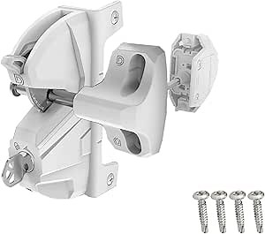 D&D Technologies LLD3KDWT LokkLatch Deluxe Series 3, Premium Privacy and Security Gate Latch, Key Lockable on Both Sides of Gate, for Square Gate Frame and Post, Metal, Wood, Vinyl Fences, White