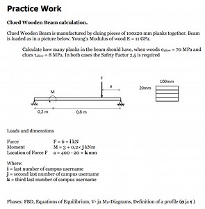 Practice WorkClued Wooden Beam calculation.Clued Wooden Beam ... | Filo