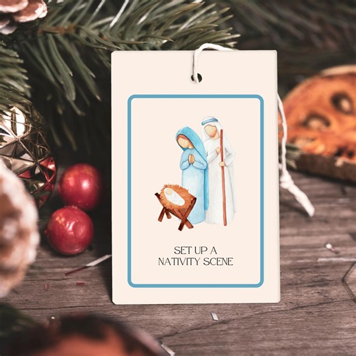 36 Christmas Advent Cards, Printable Kids Activity Cards - Etsy