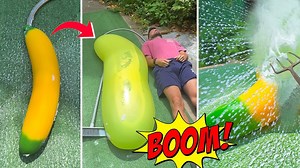 Inflating Banana With Water Until It Pops